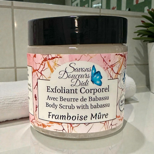 Exfoliant Corporel avec Beurre de Babassu Framboise et Mûre